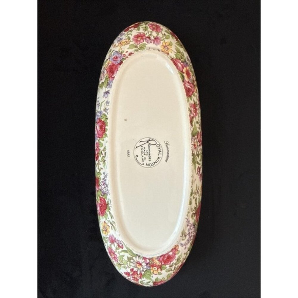 Royal Winton Grimwades Summertime Chintz Canoe Celery Olives Dish Bowl - Picture 3 of 6
